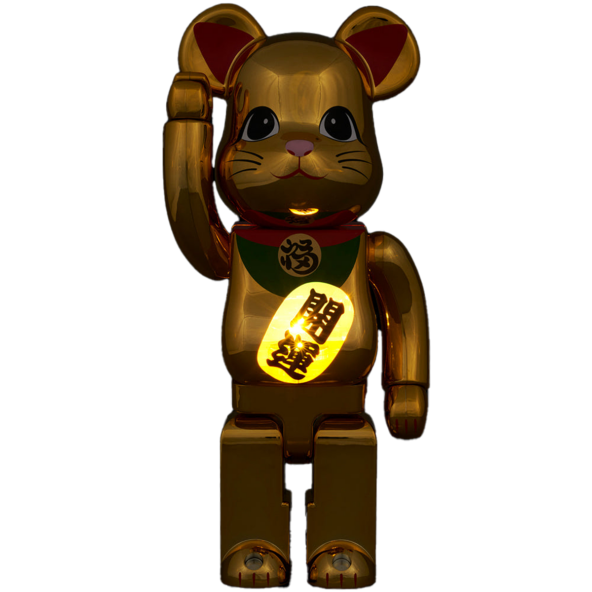BE@RBRICK Manekineko Good Luck Gold Plated Luminous 400%
