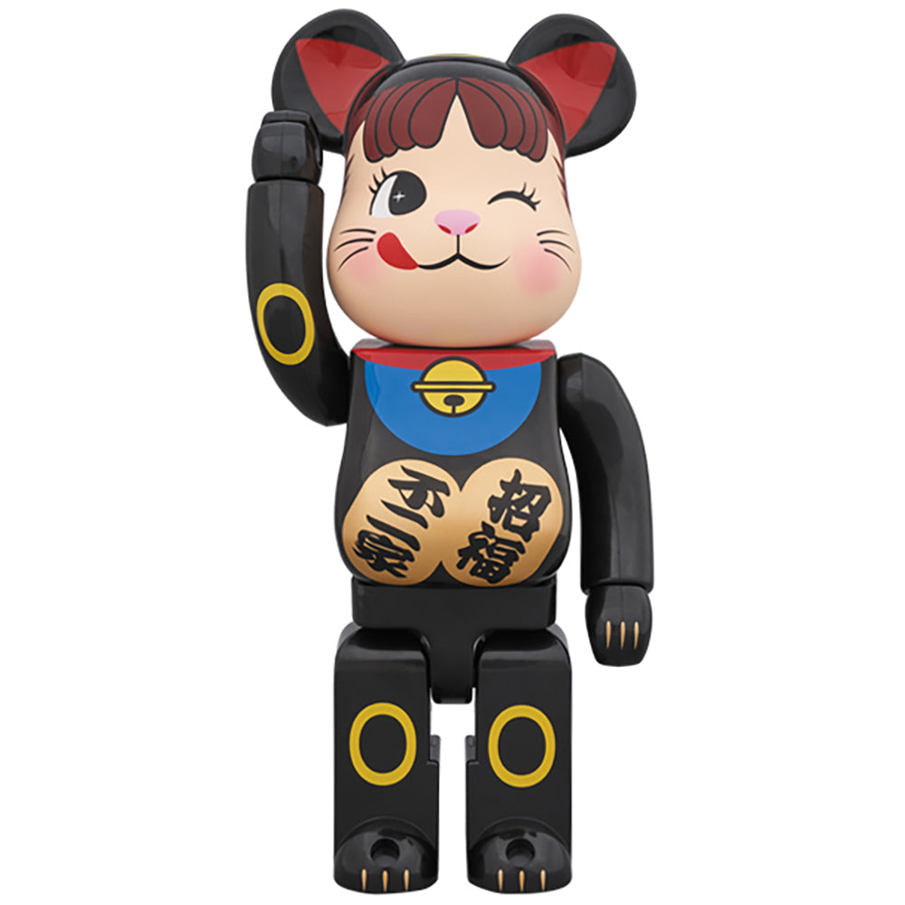 BE@RBRICK 招き猫 ペコちゃん 黒 100％ ＆ 400％_3
