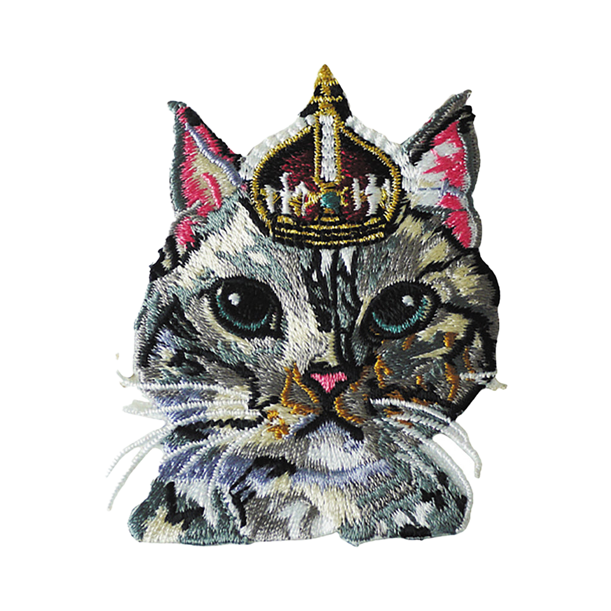 gris gris des BONBON オリジナル刺繍ワッペン／カードセット SHIRONECO（刺繍ワッペン、カード1枚、封筒1枚）