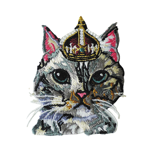 gris gris des BONBON オリジナル刺繍ワッペン／カードセット SHIRONECO（刺繍ワッペン、カード1枚、封筒1枚）