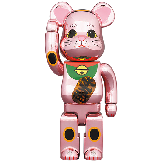 BE@RBRICK Maneki Neko Peach Gold Plated luminous 400％