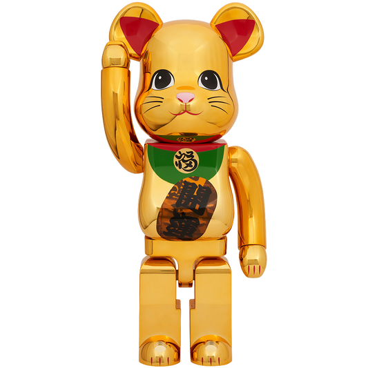 BE@RBRICK Manekineko Good Luck Gold Plated Luminous 1000%