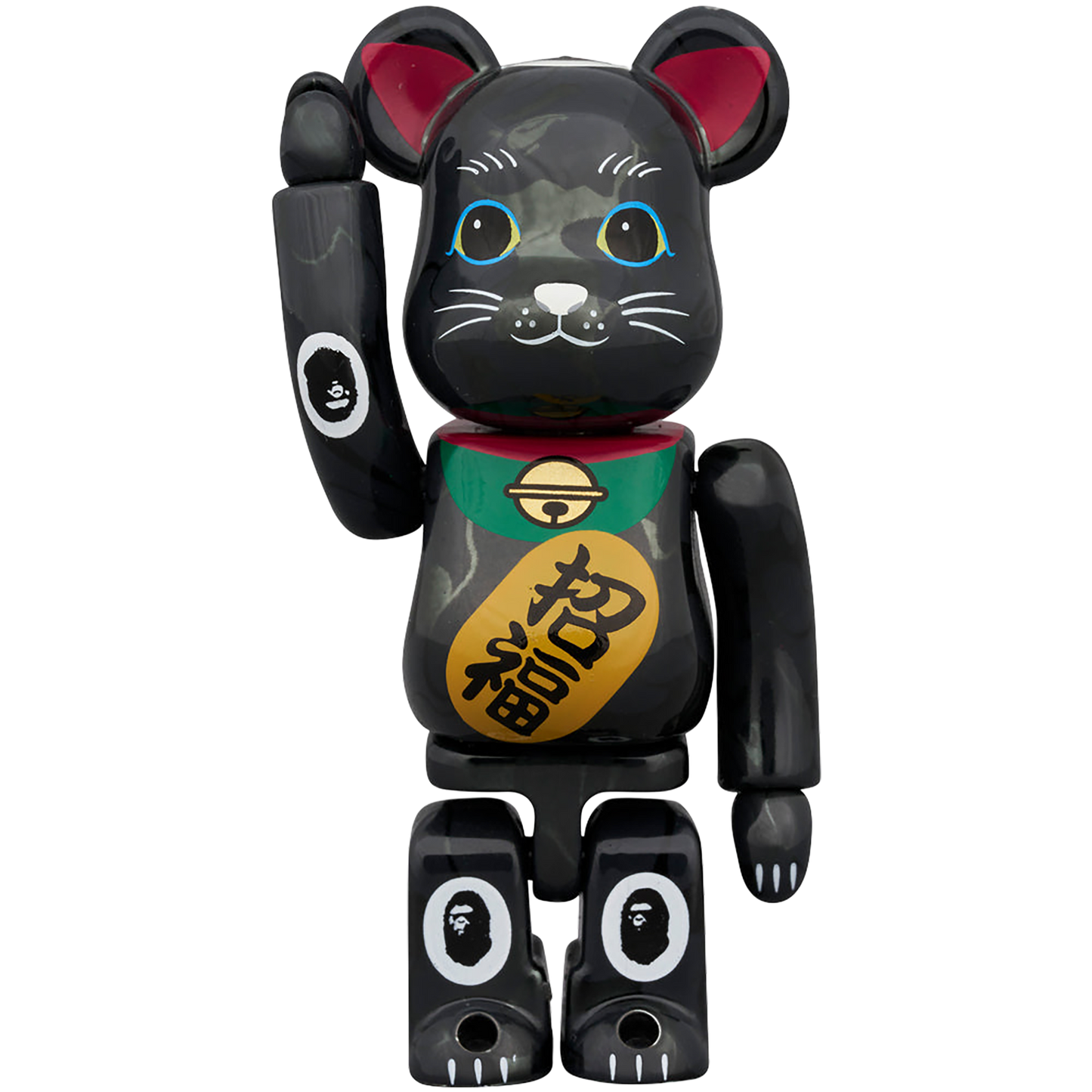 BE@RBRICK BAPE(R) Manekineko Black plated / Daruma White plated 100％ & 400％ （Set of 4）