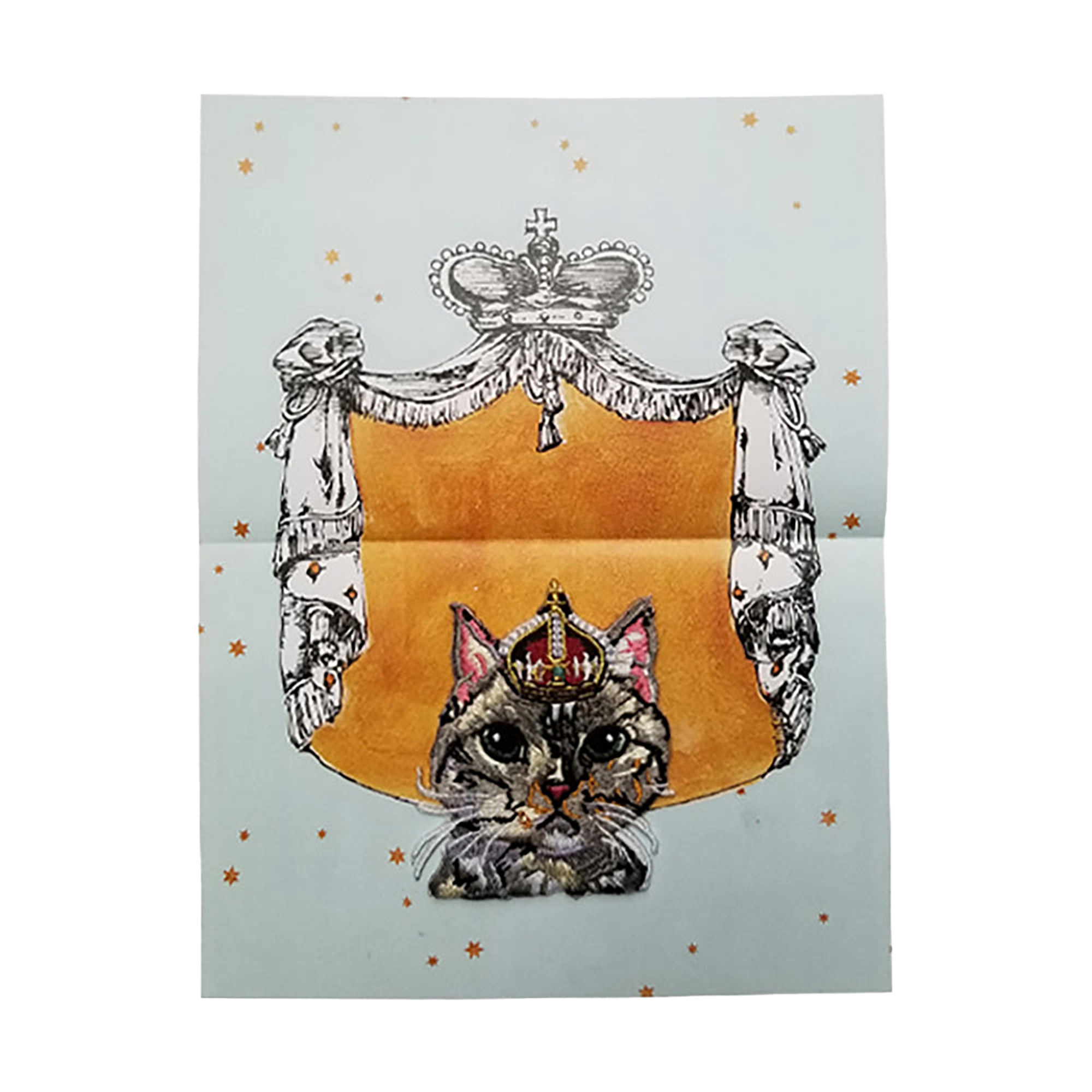 gris gris des BONBON オリジナル刺繍ワッペン／カードセット SHIRONECO（刺繍ワッペン、カード1枚、封筒1枚）