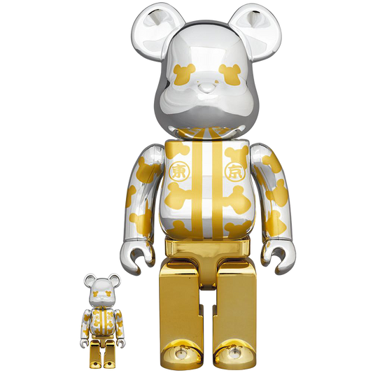 BE@RBRICK Happy Tokyo Silver Plated 100％ & 400％