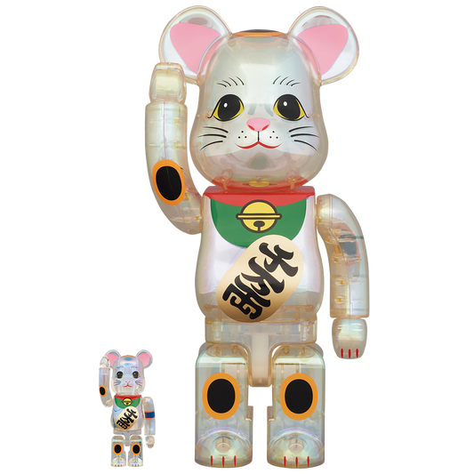 BE@RBRICK Maneki Neko transparent plating 100％ & 400％