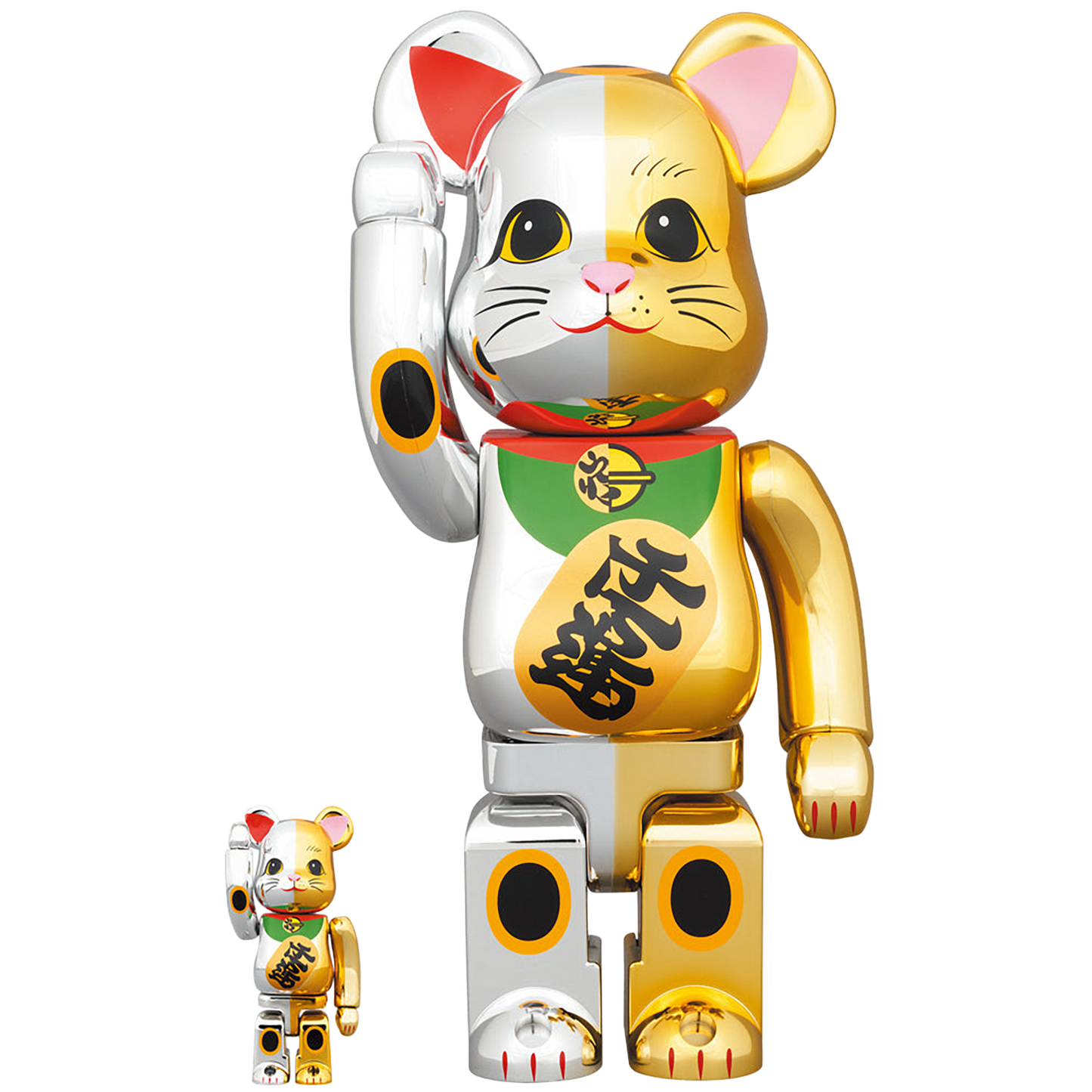 BE@RBRICK 招き猫 開運 銀×千万両 金 100％ & 400％