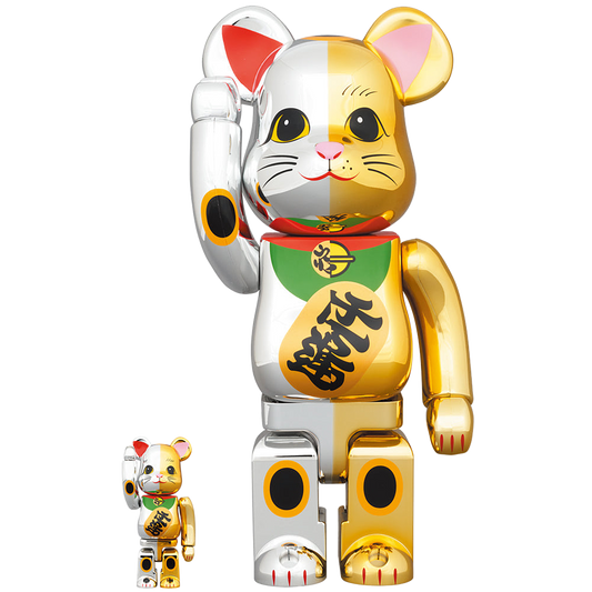 BE@RBRICK 招き猫 開運 銀×千万両 金 100％ & 400％