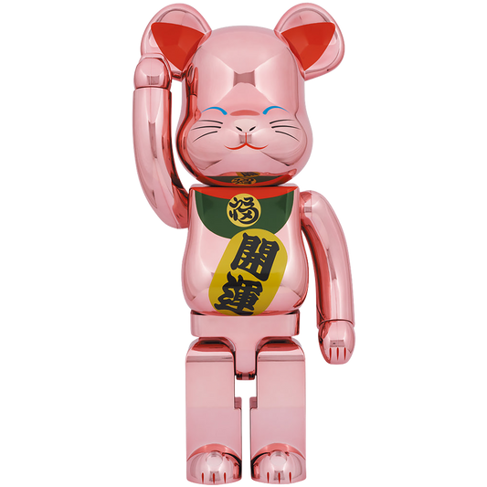 BE@RBRICK Maneki Neko Good Luck Peach Gold Plated 1000%