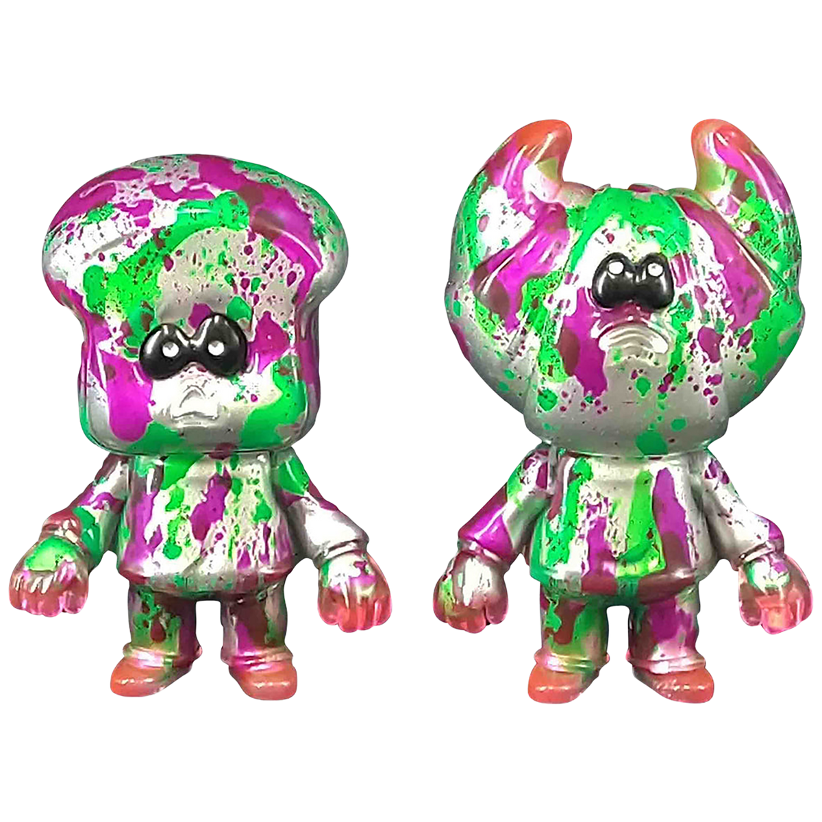 HUMAN ROBOT PANDEAD (Silver canvas) “Shockun” and “Wassan” set