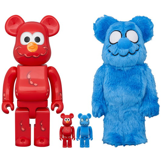 BE@RBRICK COIN PARKING DELIVERY × SESAME STREET ELMO (CPD Ver.) & Mr. Shirai (SESAME STREET Ver.) 100% & 400% (Set of 4)