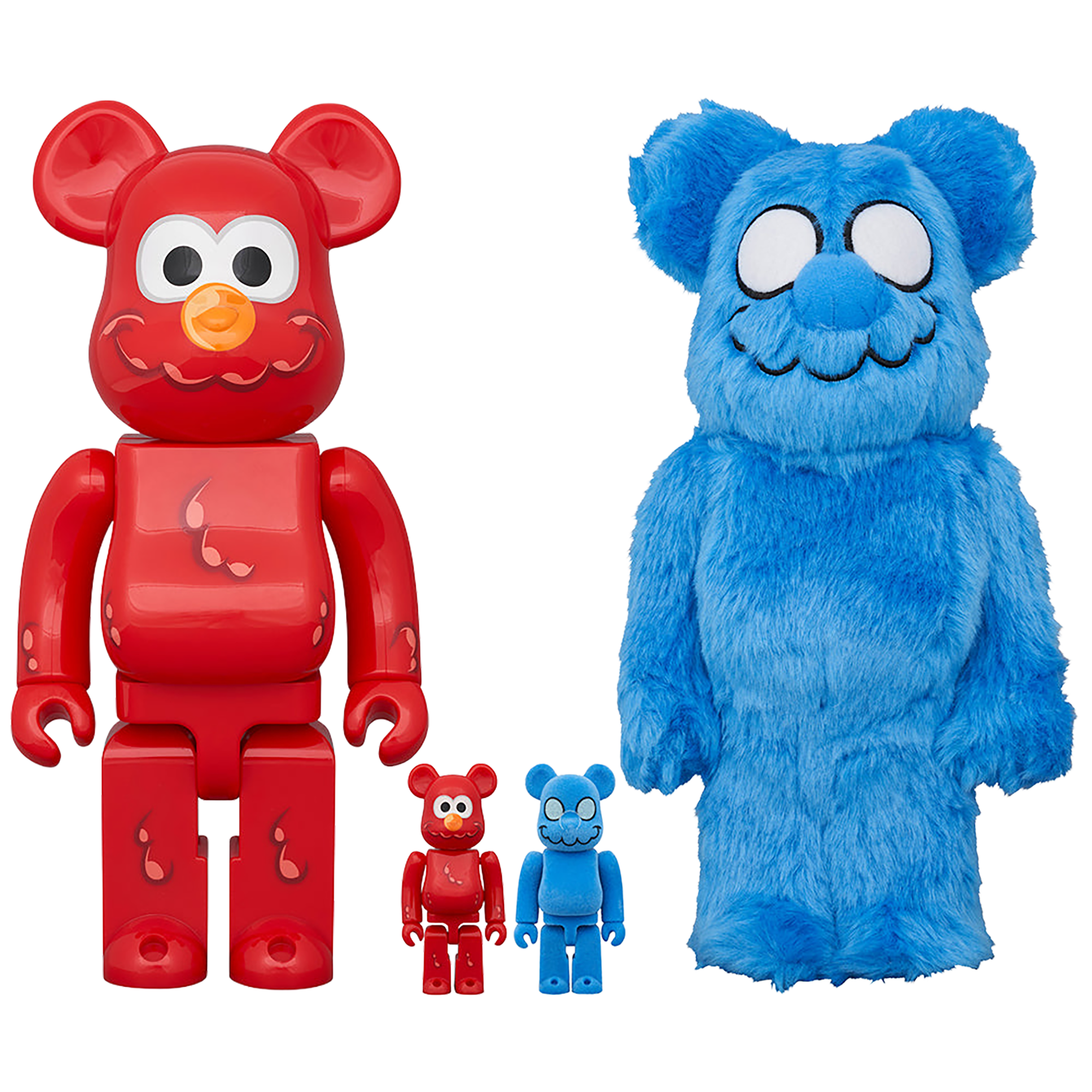 BE@RBRICK COIN PARKING DELIVERY × SESAME STREET ELMO (CPD Ver.) & 白井さん (SESAME STREET Ver.) 100％ & 400％（4体セット）