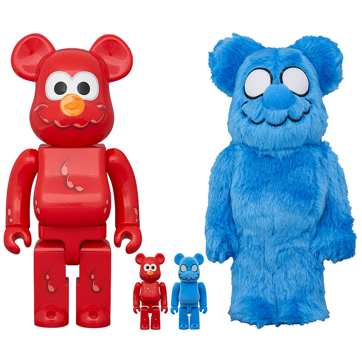 BE@RBRICK COIN PARKING DELIVERY × SESAME STREET ELMO (CPD Ver.) & 白井さん (SESAME STREET Ver.) 100％ & 400％（4体セット）