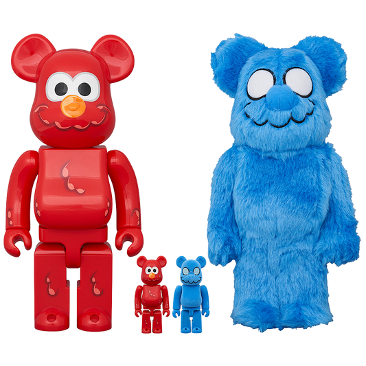 BE@RBRICK COIN PARKING DELIVERY × SESAME STREET ELMO (CPD Ver.) & Mr. Shirai (SESAME STREET Ver.) 100% & 400% (Set of 4)
