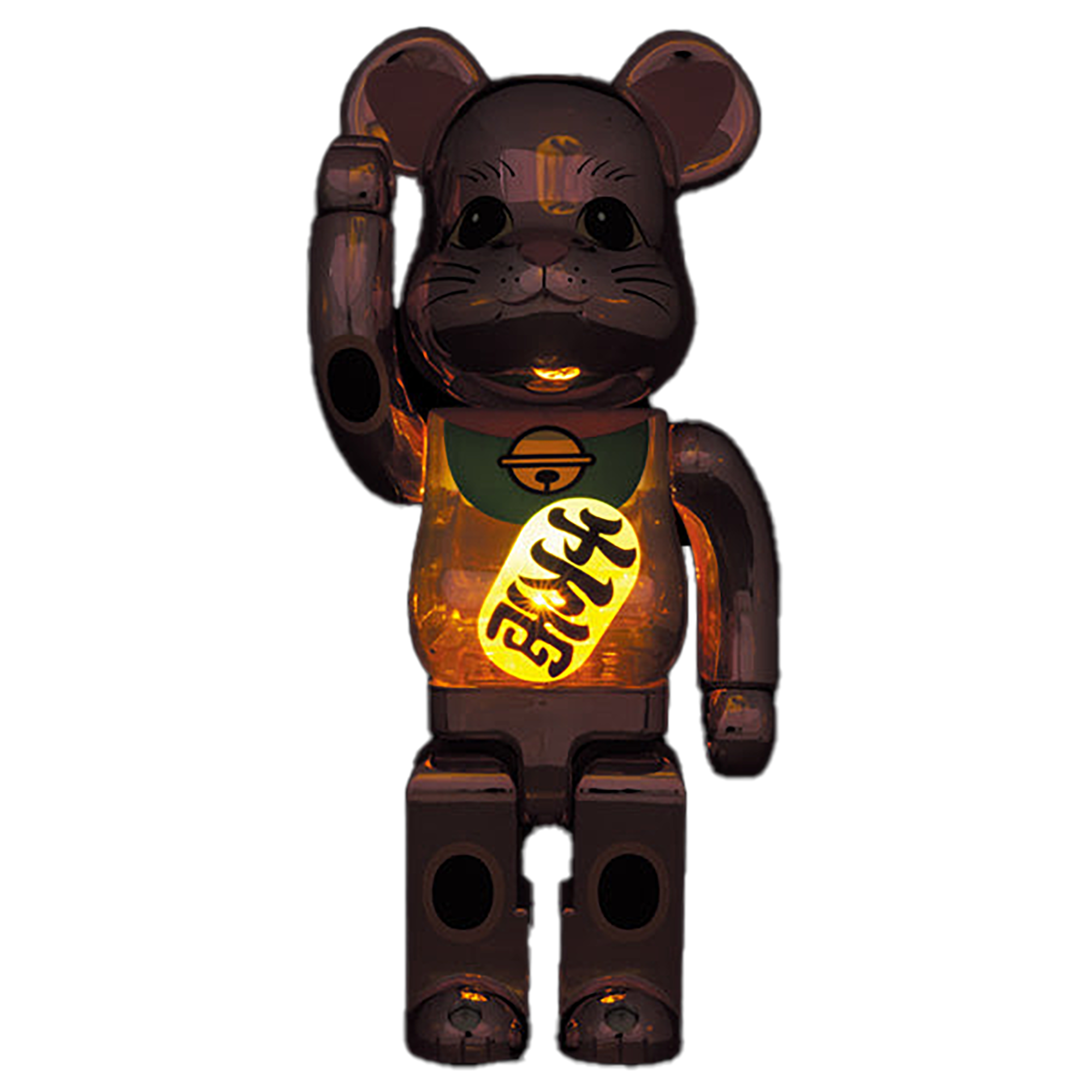 BE@RBRICK Maneki Neko Peach Gold Plated luminous 400％