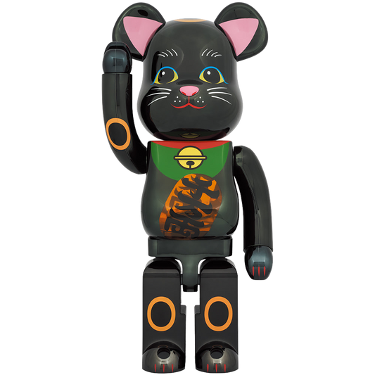BE@RBRICK Maneki Neko Black Plated Luminous 1000％