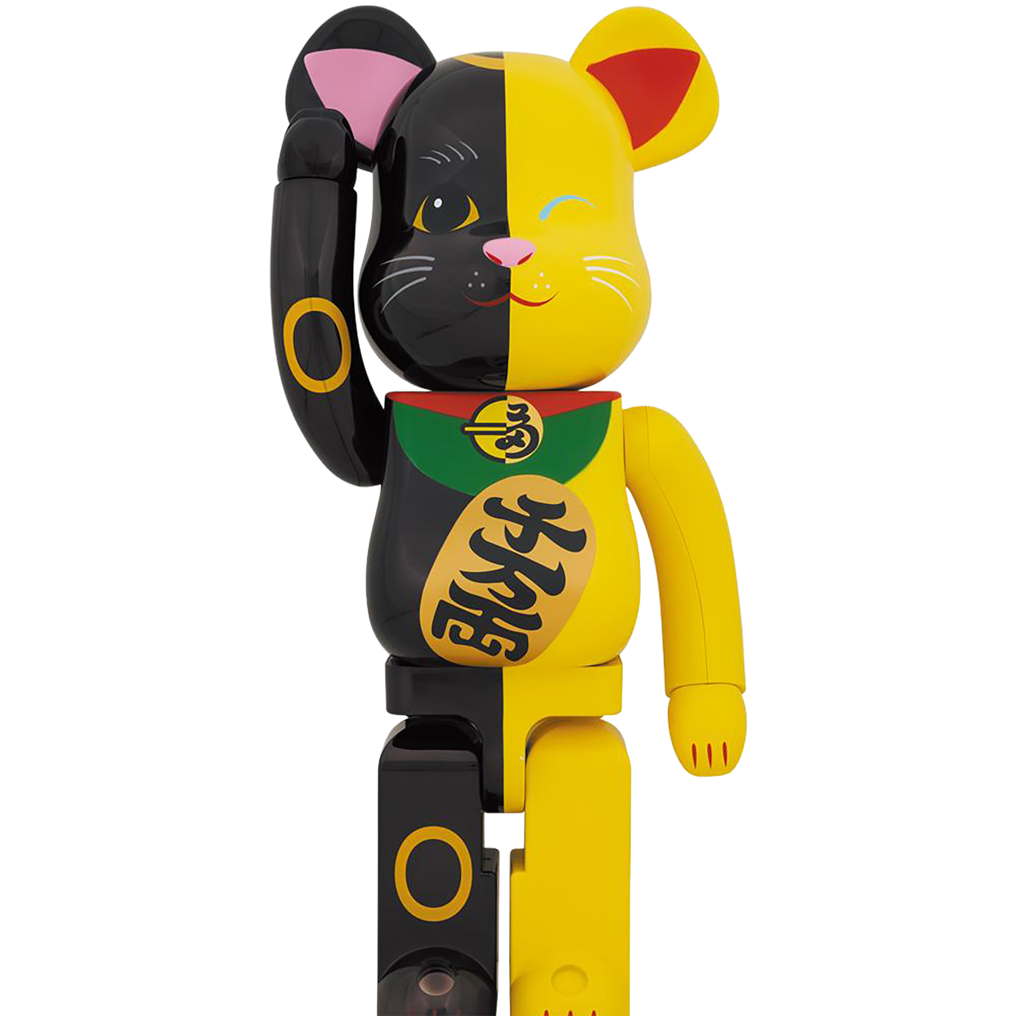 BE@RBRICK 招财猫黑 x 黄 1000%