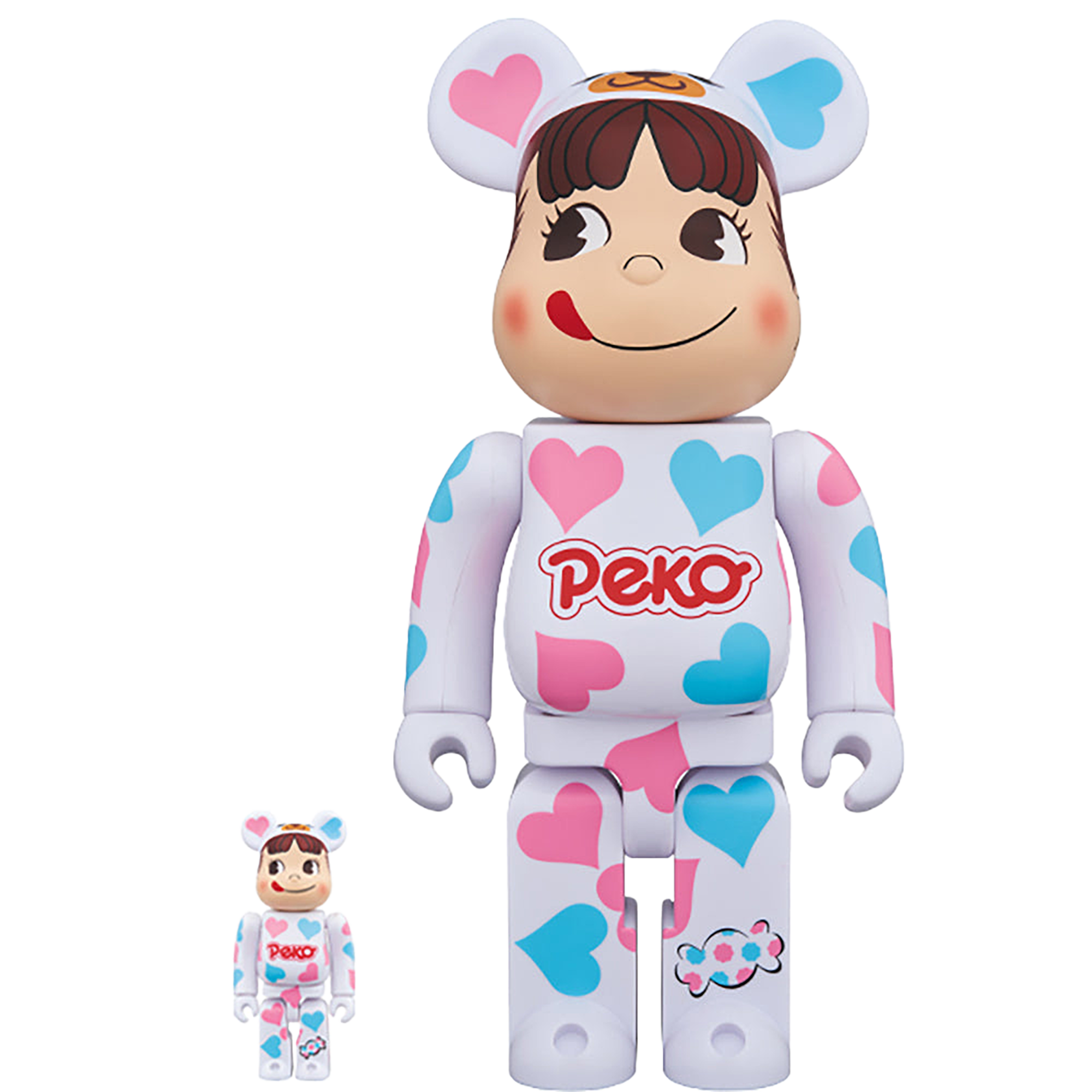 BE@RBRICK 着ぐるみ ペコちゃん ハート 100％ & 400％
