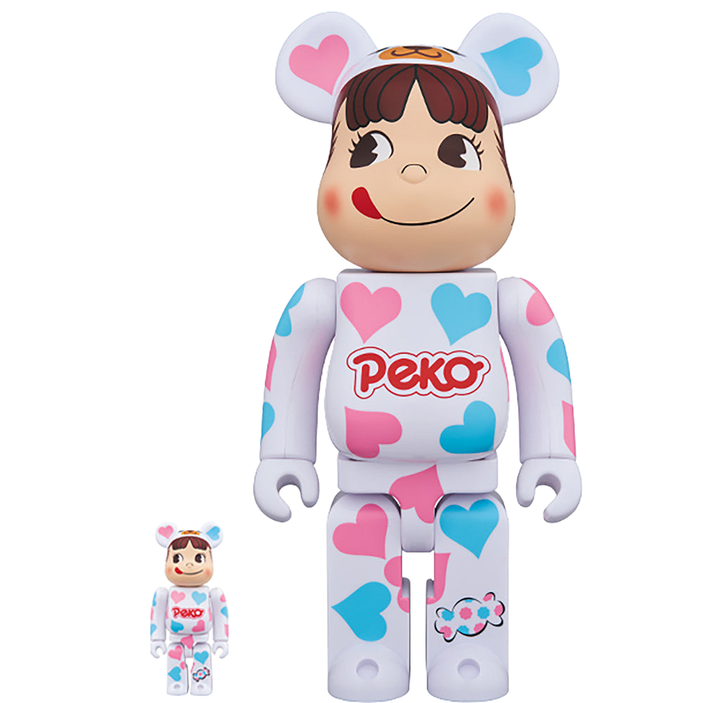 BE@RBRICK 着ぐるみ ペコちゃん ハート 100％ & 400％