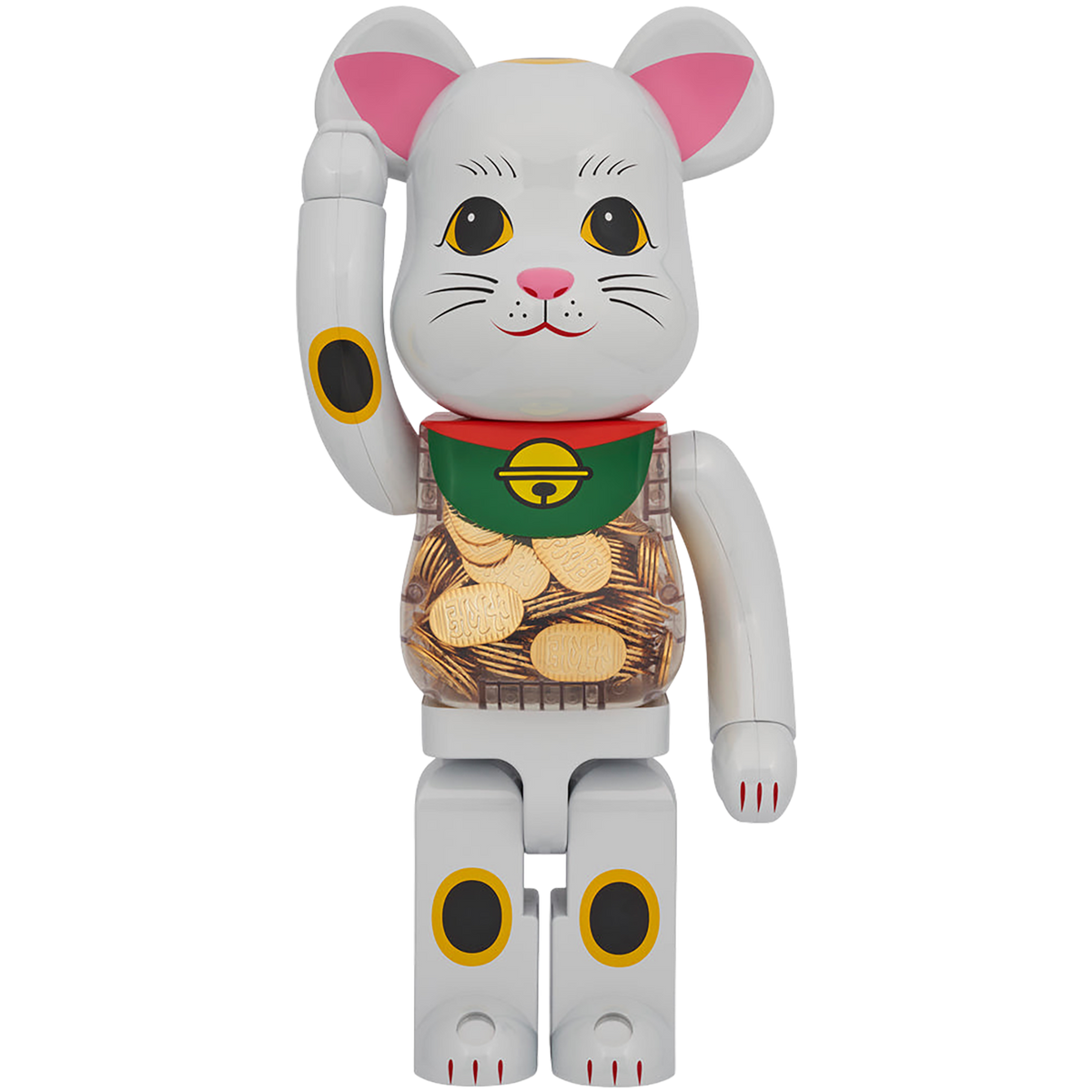 BE@RBRICK Maneki Neko coin White Plating 1000%