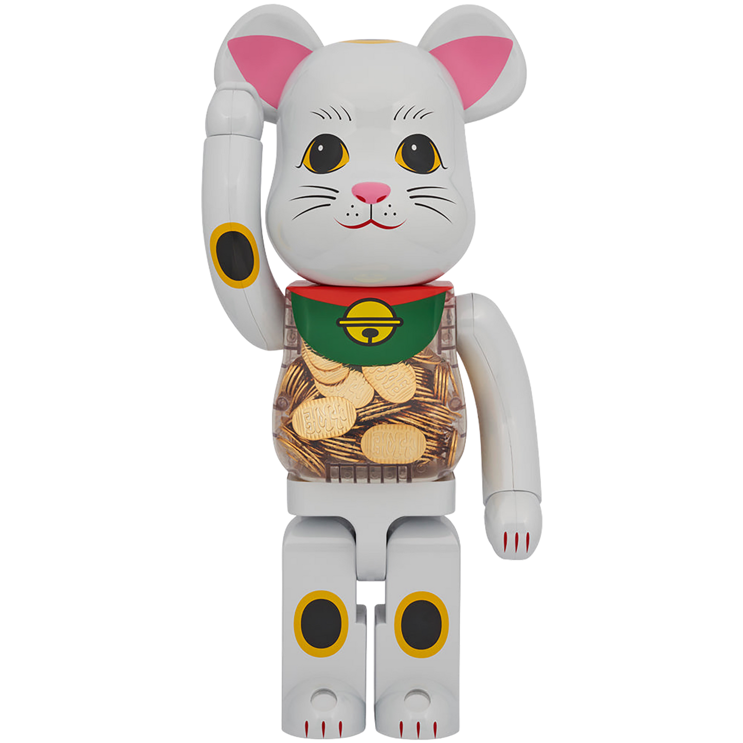 BE@RBRICK Maneki Neko coin White Plating 1000%