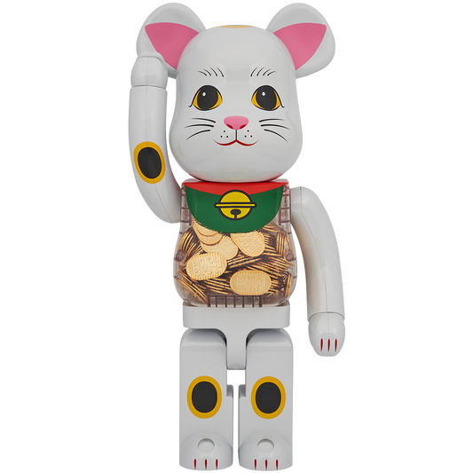 BE@RBRICK Maneki Neko coin White Plating 1000%