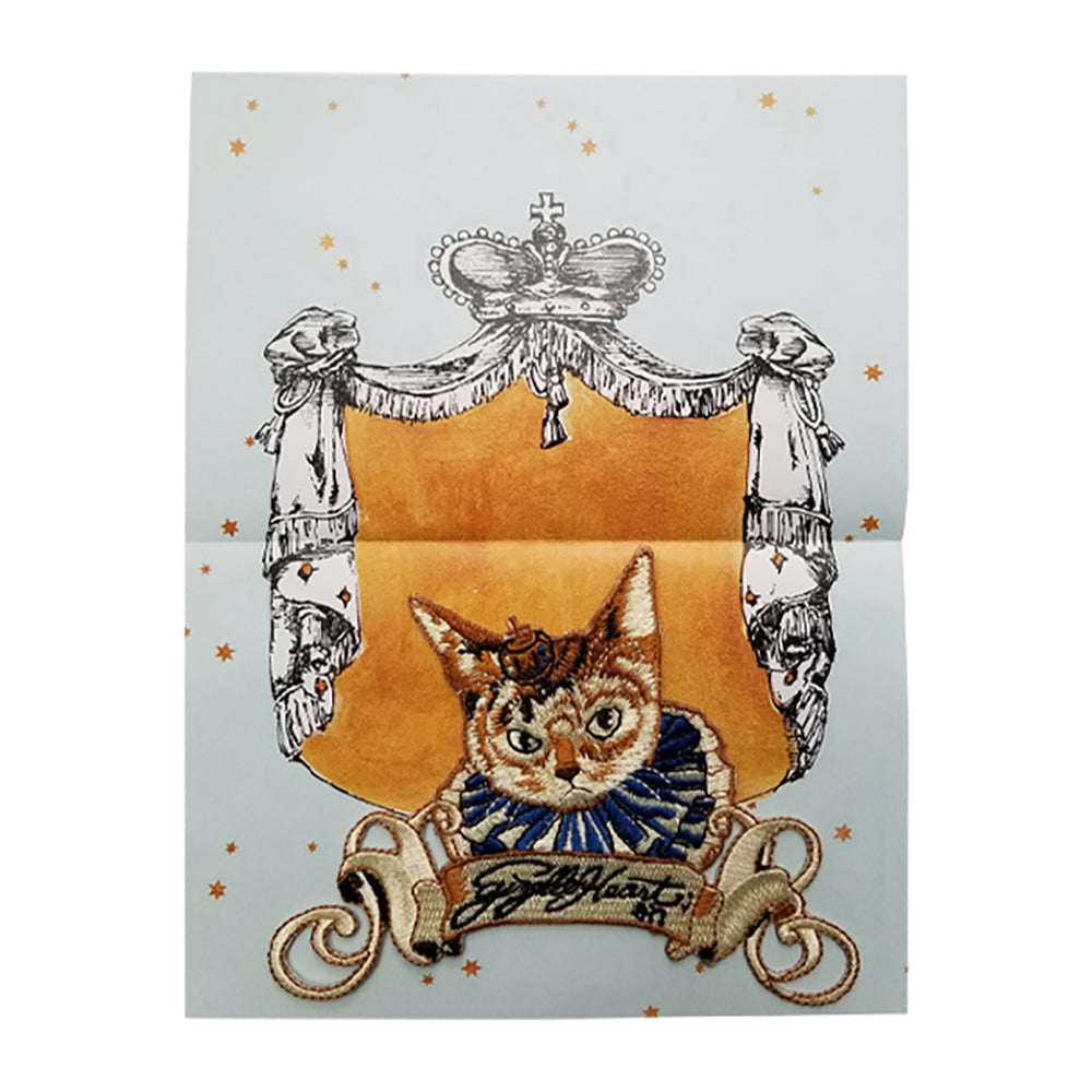 gris gris des BONBON オリジナル刺繍ワッペン／カードセット サーカス猫 KOHAKUちゃん（刺繍ワッペン、カード1枚、封筒1枚）_1