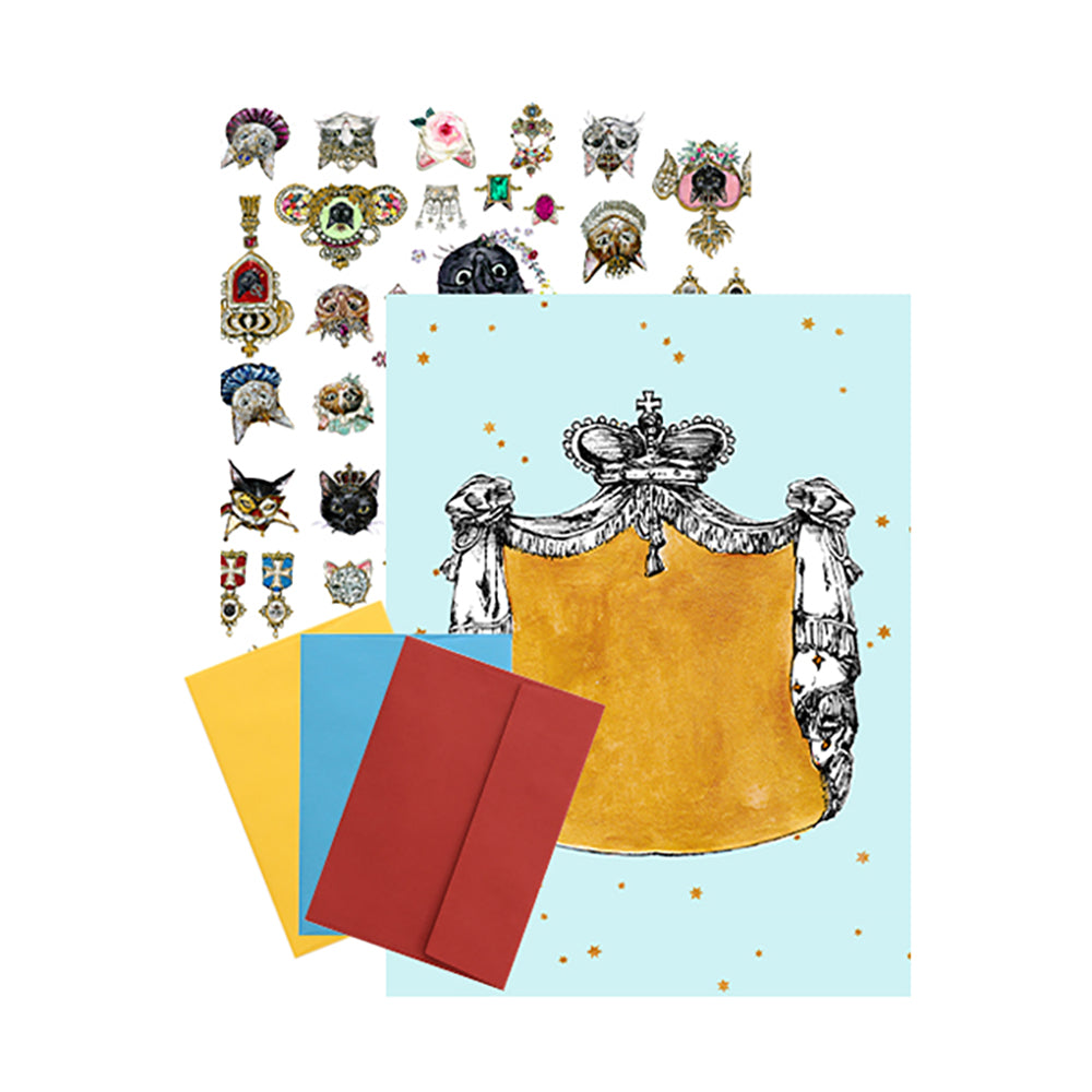 gris gris des BONBON オリジナル刺繍ワッペン／カードセット サーカス猫 KOHAKUちゃん（刺繍ワッペン、カード1枚、封筒1枚）_2