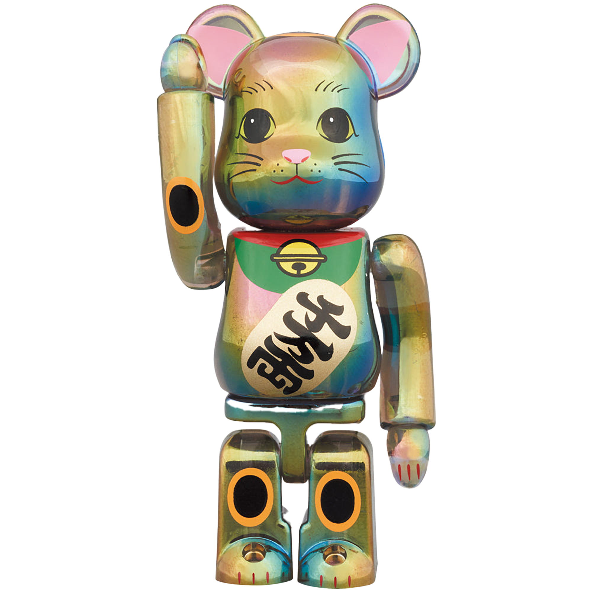 BE@RBRICK Maneki Neko Black Transparent Plating 100% & 400%
