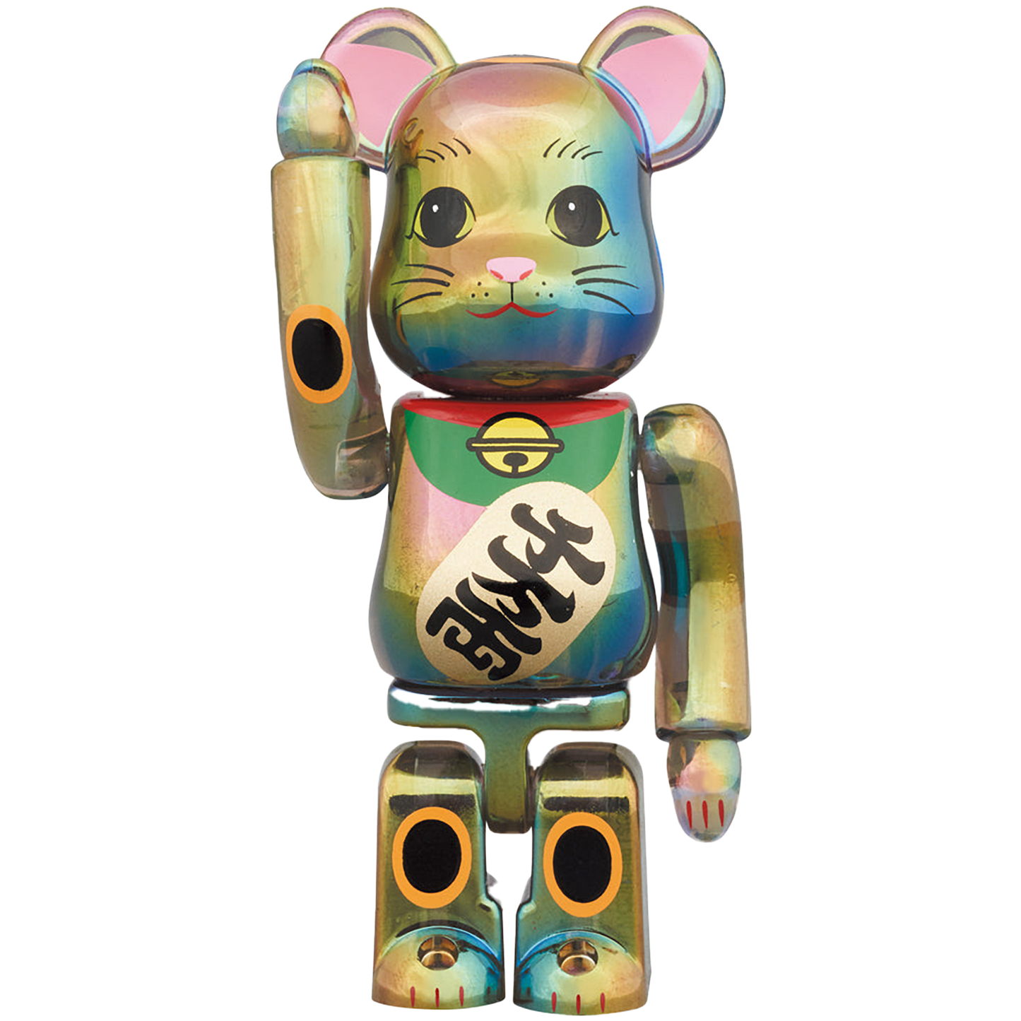 BE@RBRICK Maneki Neko Black Transparent Plating 100% & 400%