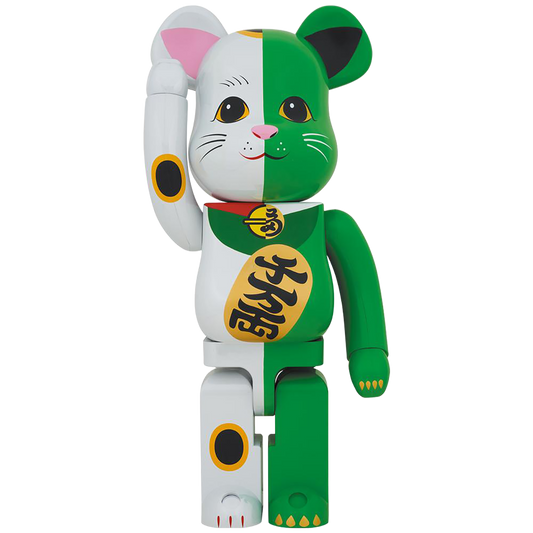 BE@RBRICK 招财猫白 x 绿 1000%