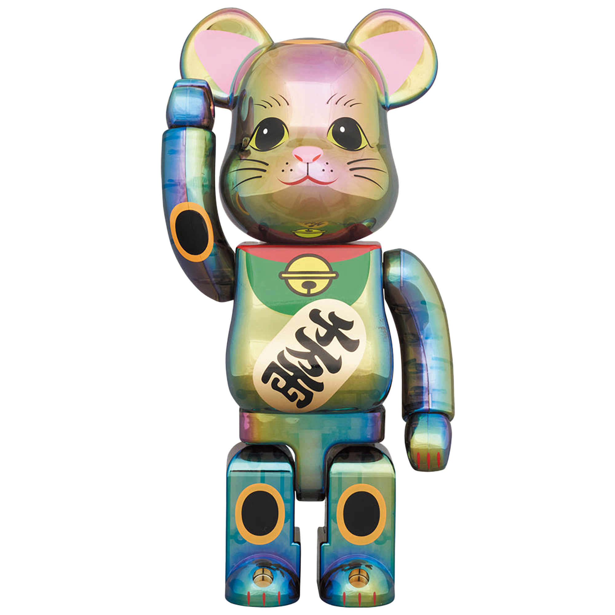 BE@RBRICK Maneki Neko Black Transparent Plating 100% & 400%