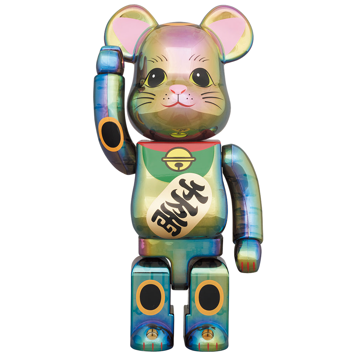 BE@RBRICK Maneki Neko Black Transparent Plating 100% & 400%