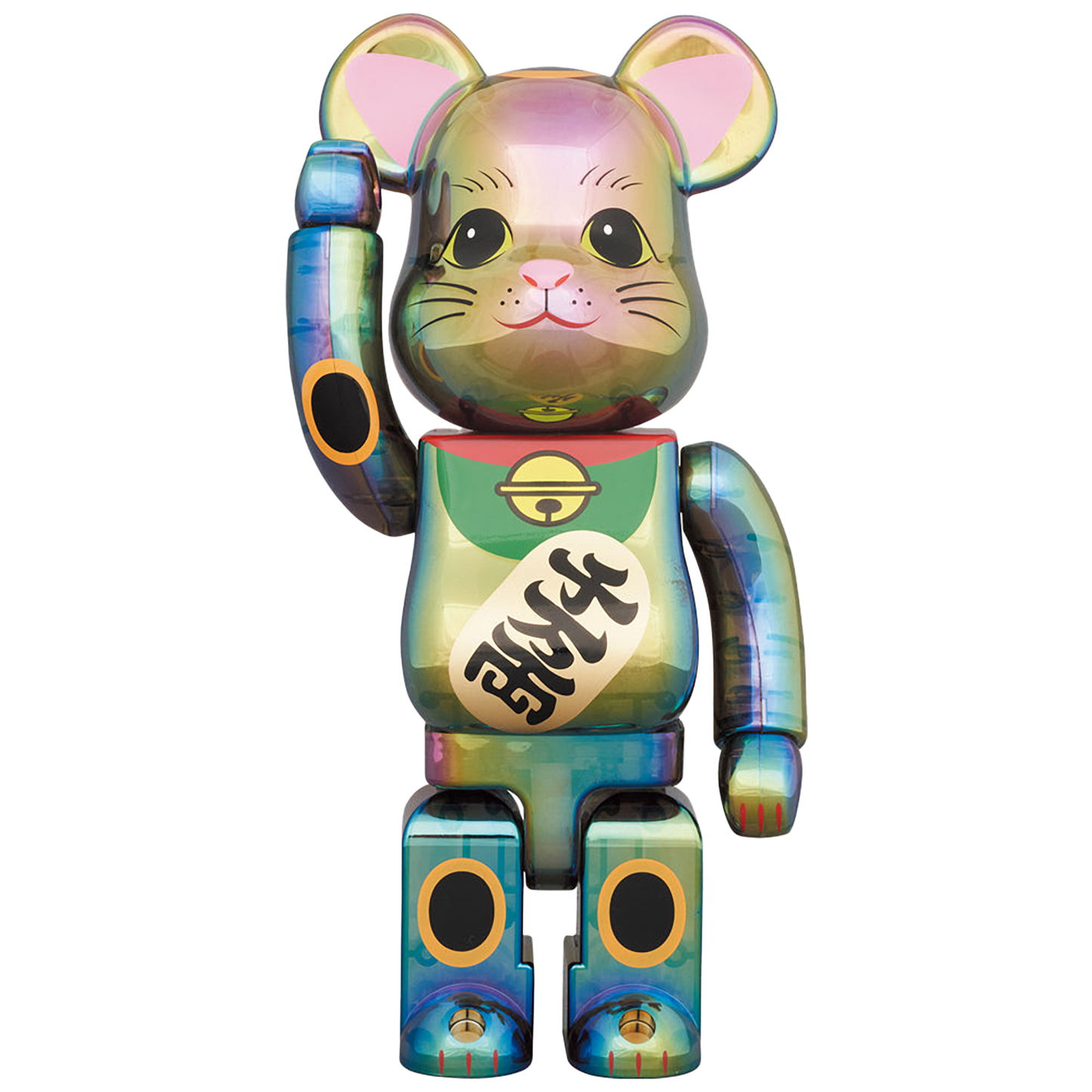 BE@RBRICK Maneki Neko Black Transparent Plating 100% & 400%