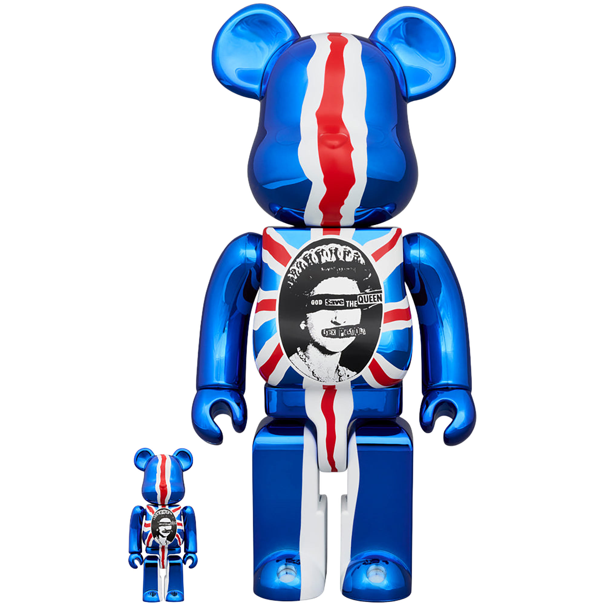 BE@RBRICK Sex Pistols "God Save The Queen" Chrome Ver. 100％ & 400％《Planned to be shipped in late September 2024 / Order period is until March 10》
