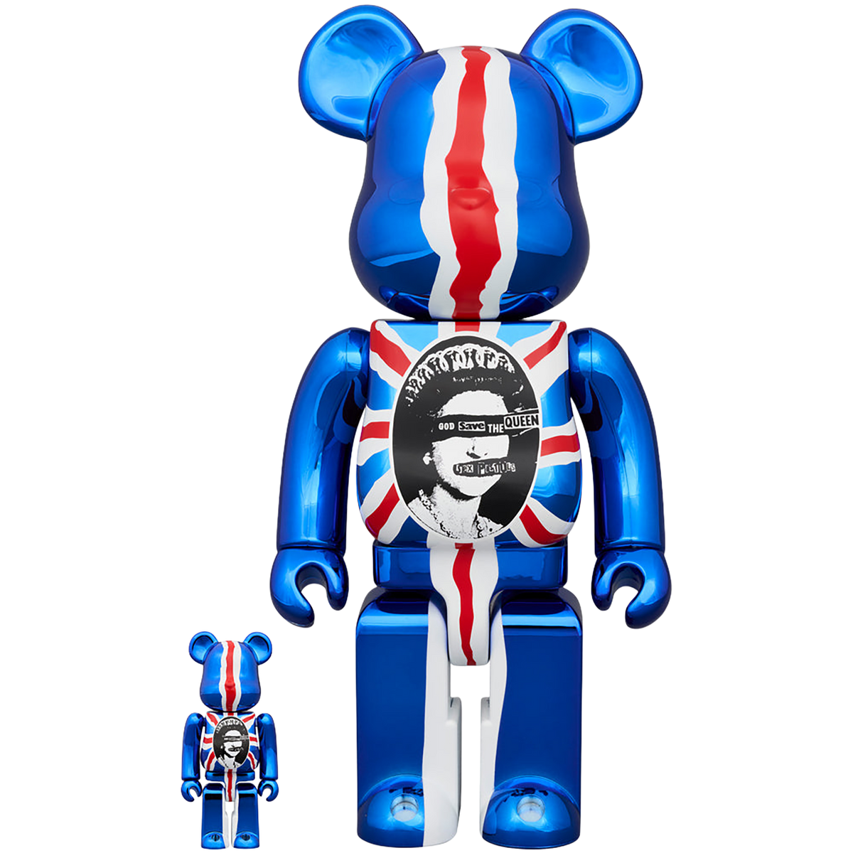 BE@RBRICK Sex Pistols "God Save The Queen" Chrome Ver. 100％ & 400％《Planned to be shipped in late September 2024 / Order period is until March 10》