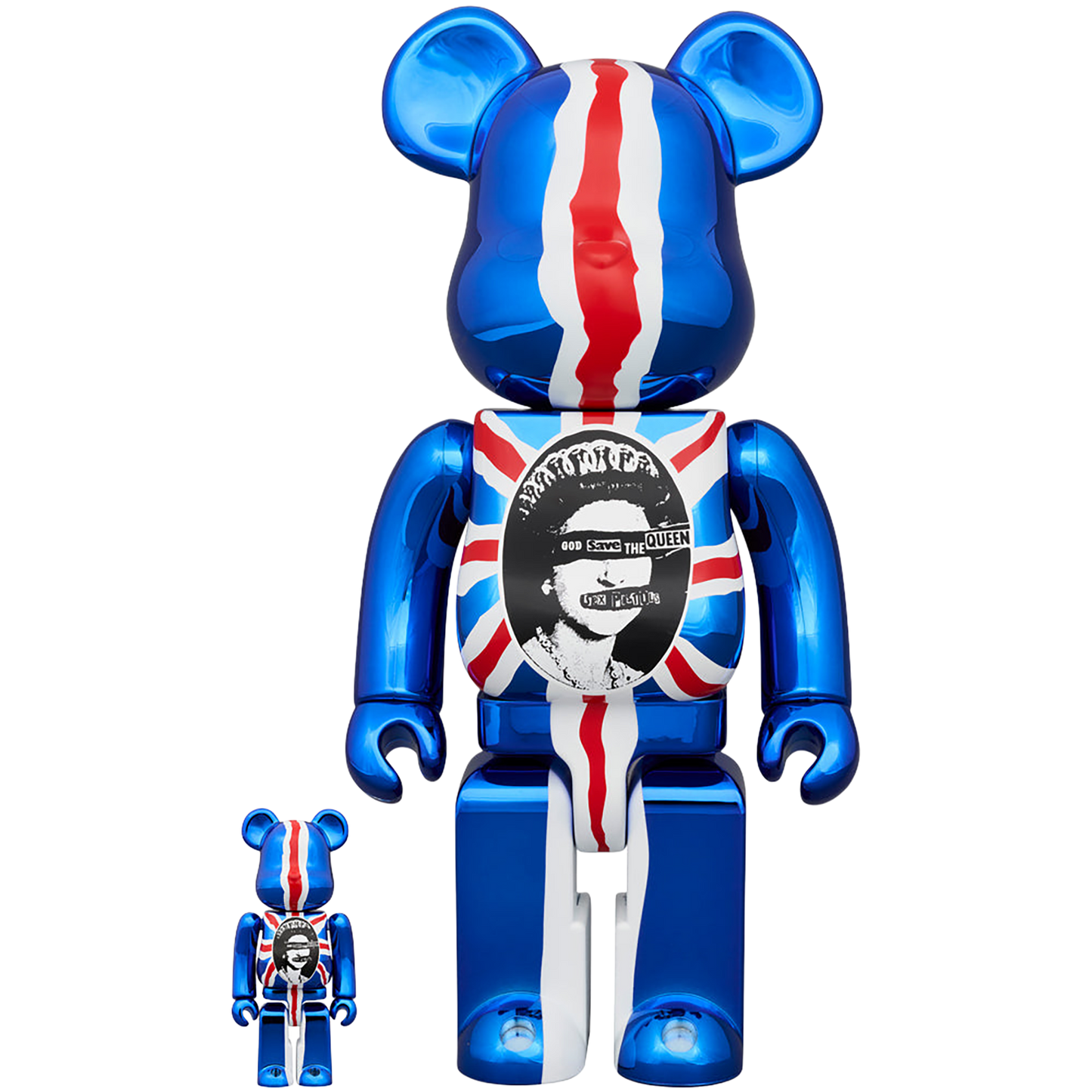 BE@RBRICK Sex Pistols "God Save The Queen" Chrome Ver. 100％ & 400％《Planned to be shipped in late September 2024 / Order period is until March 10》
