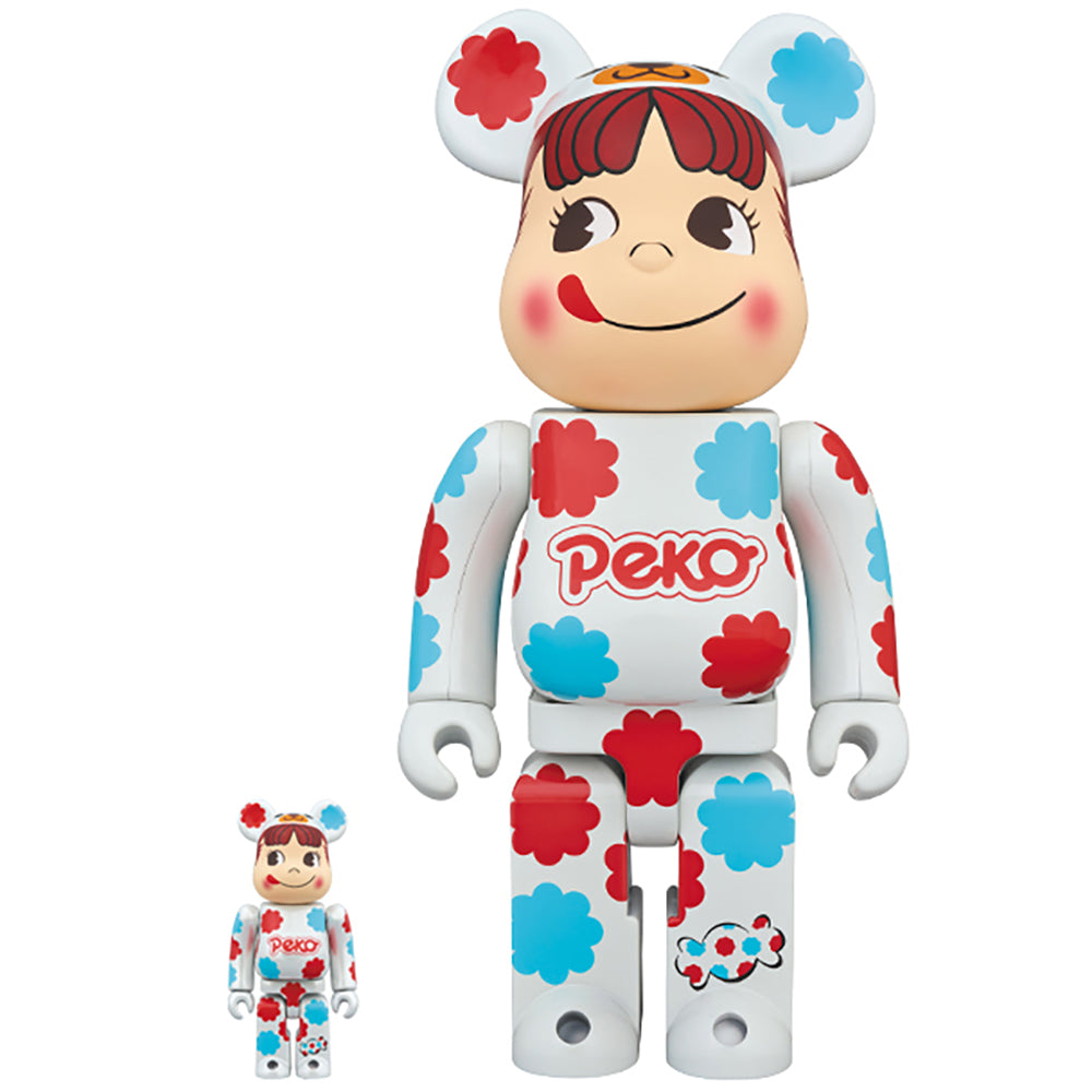 BE@RBRICK 着ぐるみ ペコちゃん ミルキー 白メッキ 100％ & 400％_0