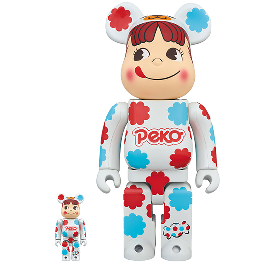 BE@RBRICK 着ぐるみ ペコちゃん ミルキー 白メッキ 100％ & 400％
