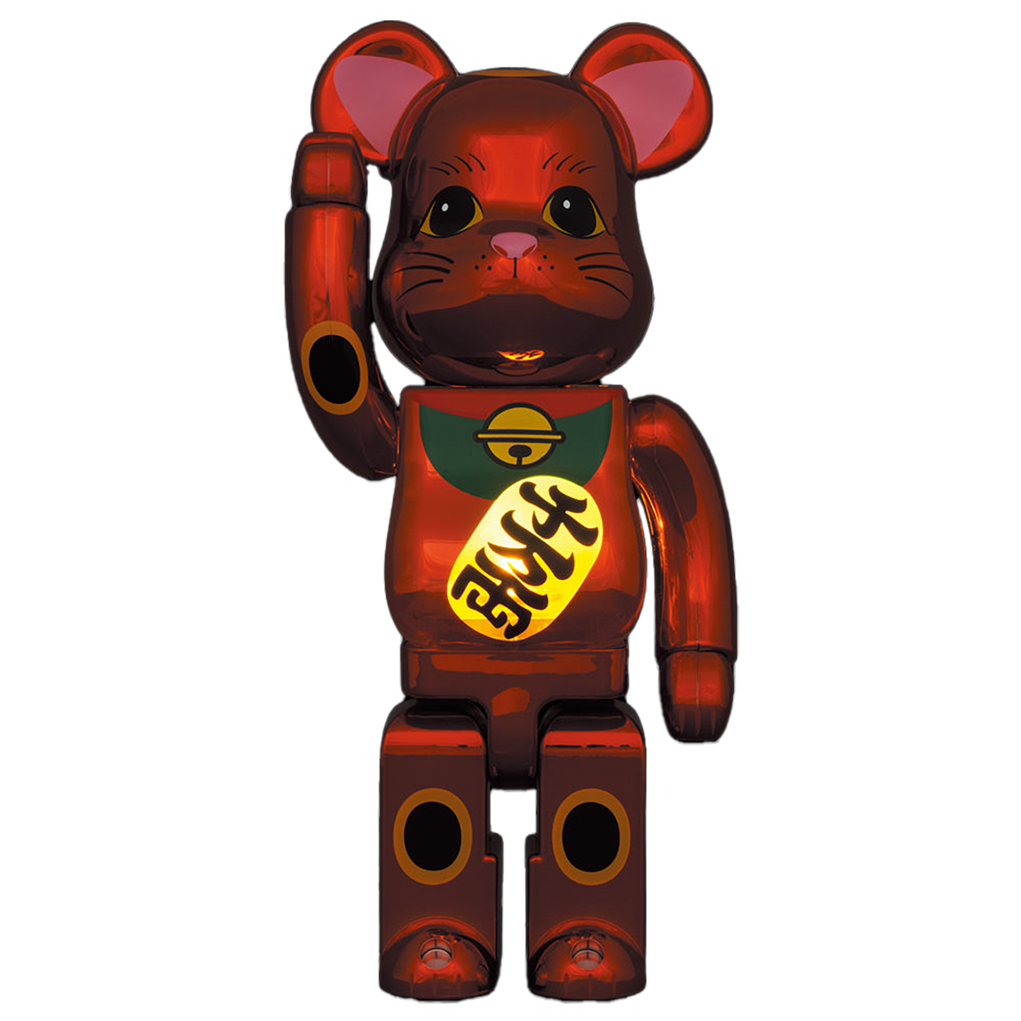 BE@RBRICK Maneki Neko Plum Gold Plating 400% Luminous