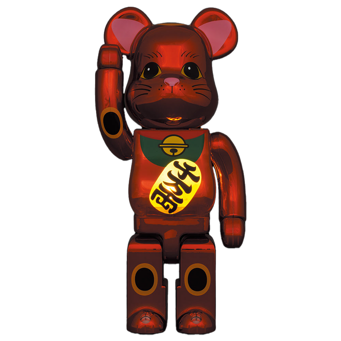BE@RBRICK Maneki Neko Plum Gold Plating 400% Luminous