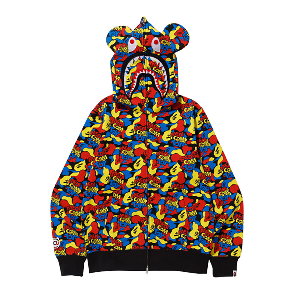 MEDICOM TOY CAMO BE@R SHARK FULL ZIP HOODIE_0