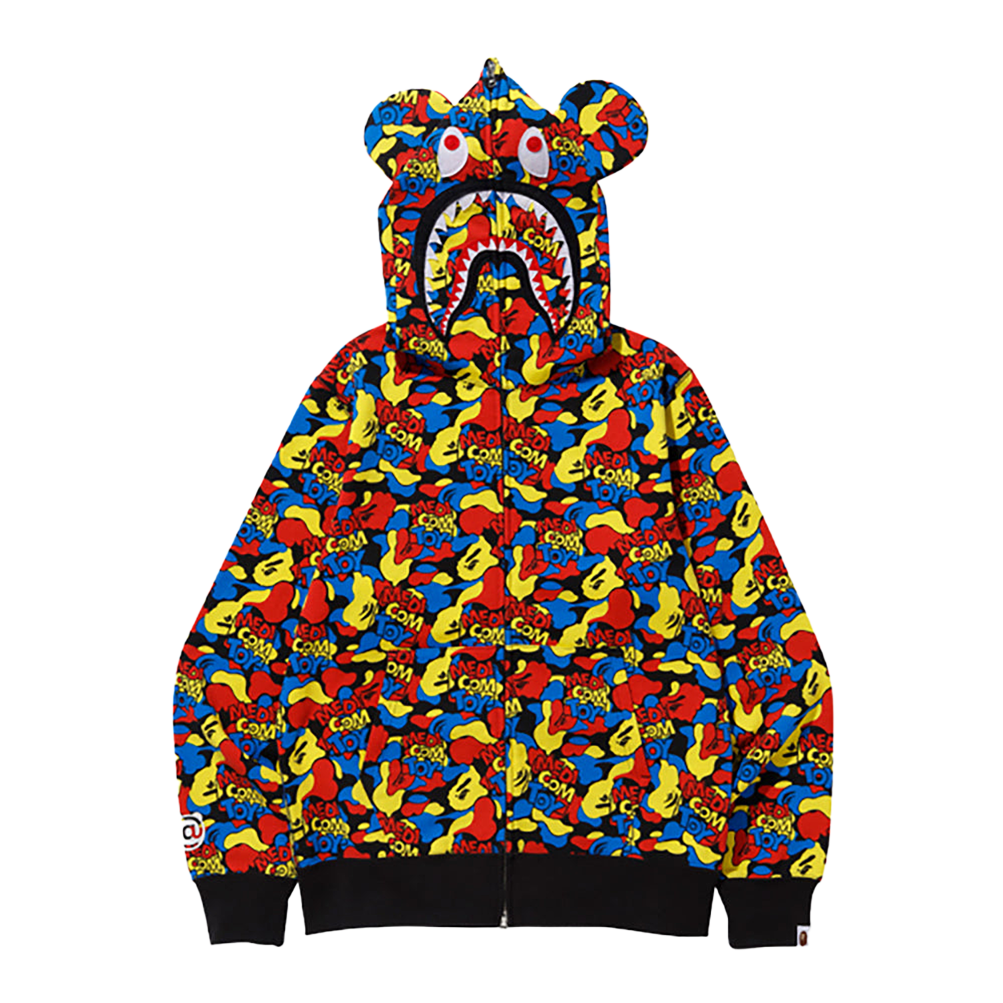MEDICOM TOY CAMO BE@R SHARK FULL ZIP HOODIE