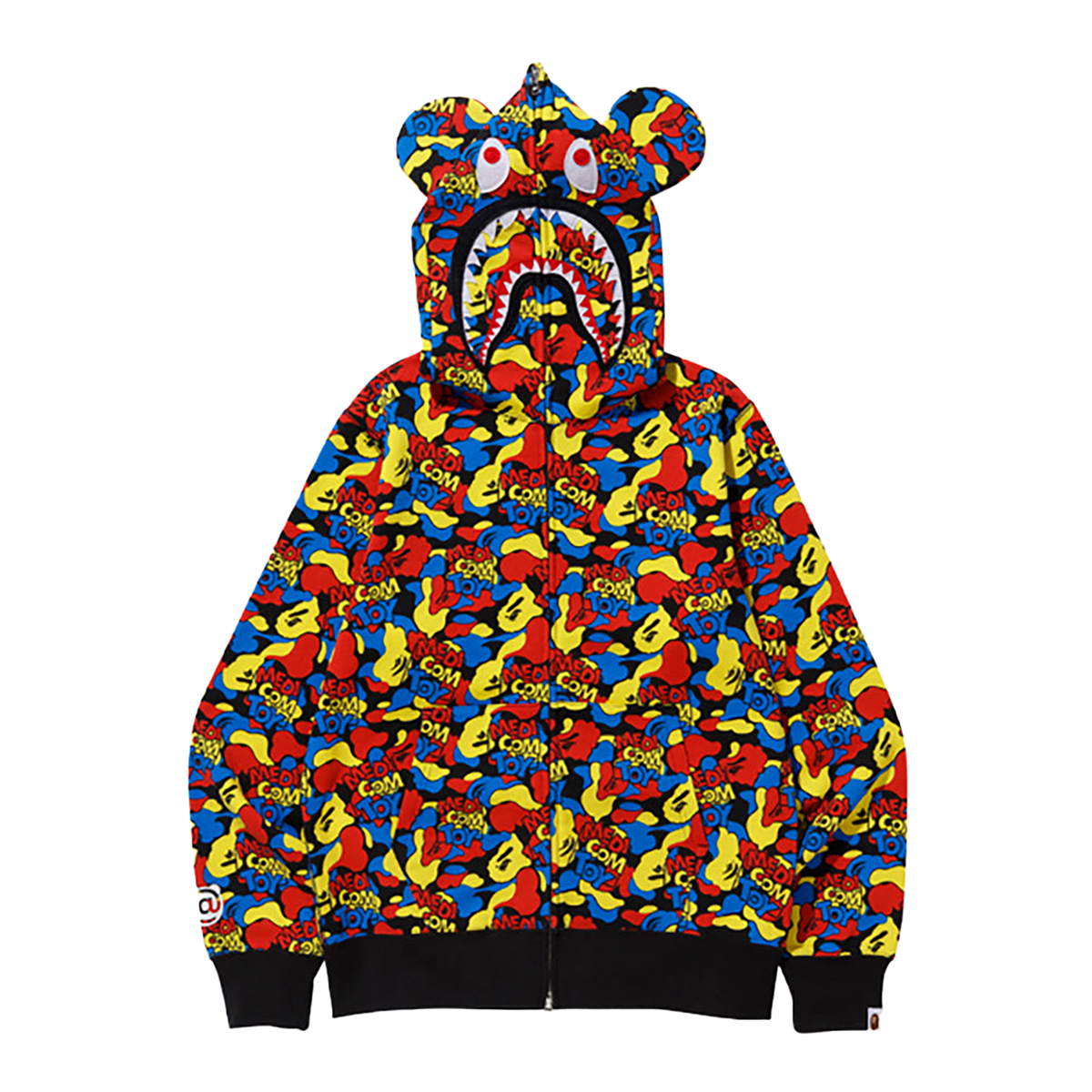 MEDICOM TOY CAMO BE@R SHARK FULL ZIP HOODIE