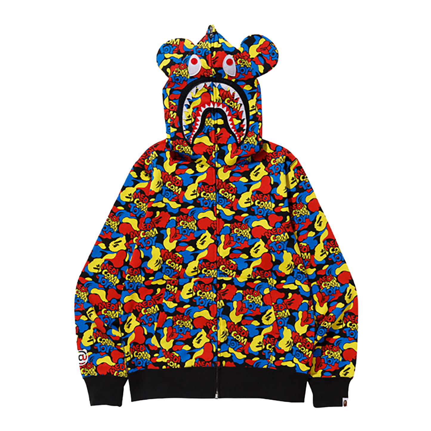 MEDICOM TOY CAMO BE@R SHARK FULL ZIP HOODIE