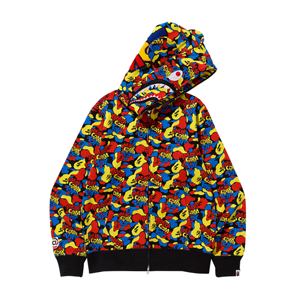 MEDICOM TOY CAMO BE@R SHARK FULL ZIP HOODIE_1