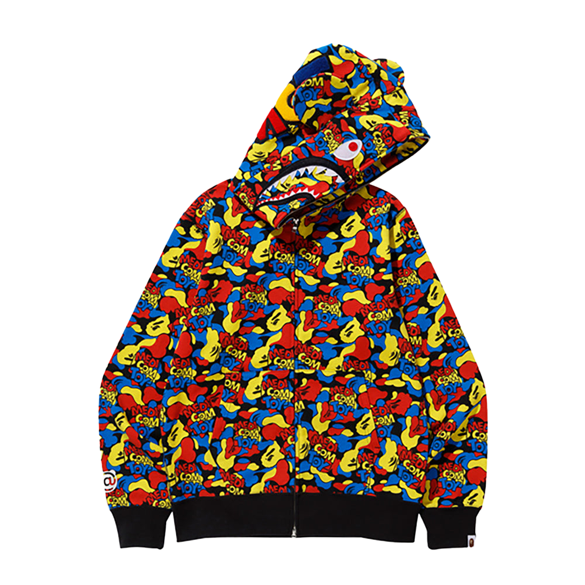 MEDICOM TOY CAMO BE@R SHARK FULL ZIP HOODIE