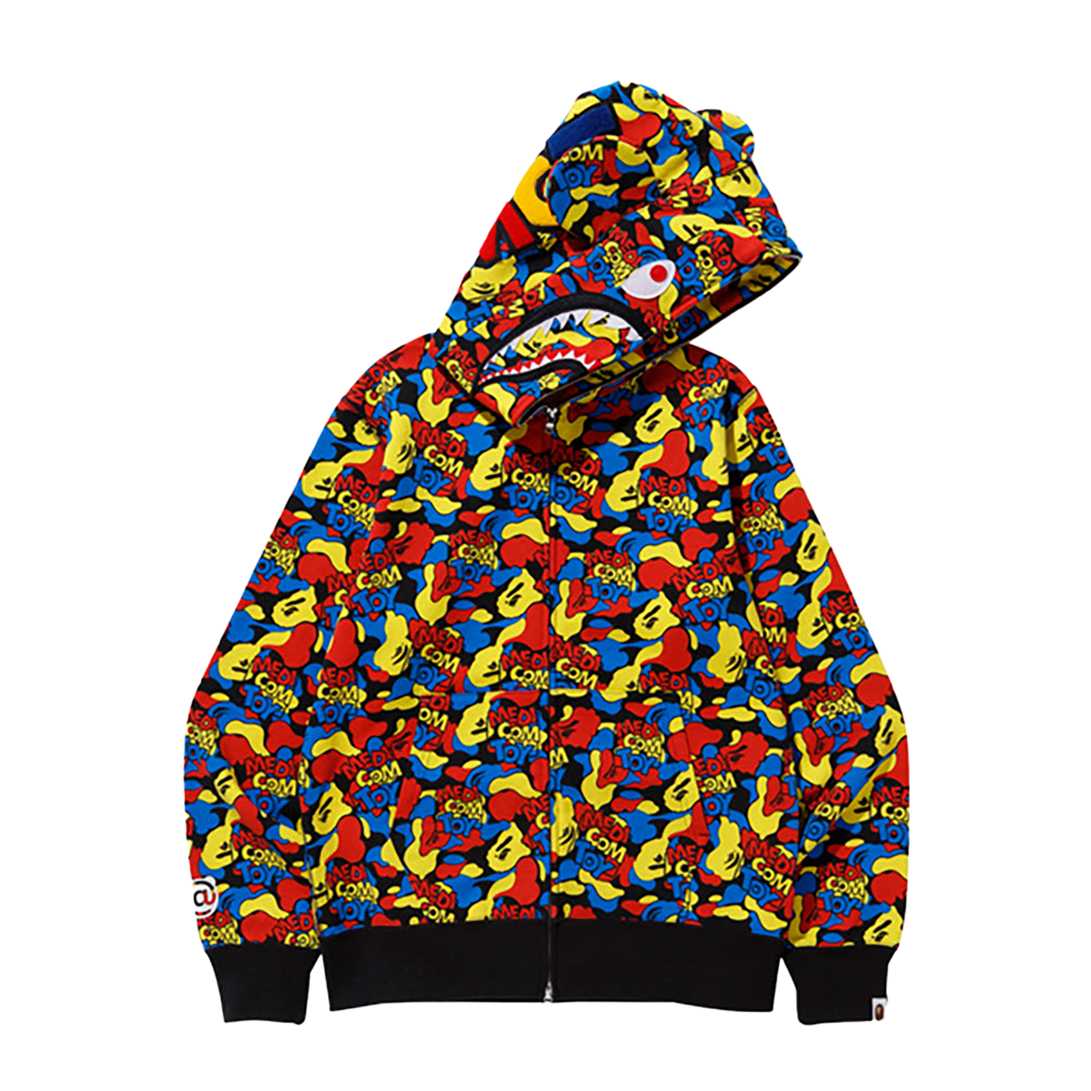 MEDICOM TOY CAMO BE@R SHARK FULL ZIP HOODIE