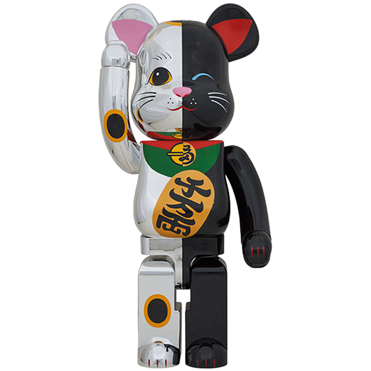 BE@RBRICK 招财猫 银 x 黑 1000%