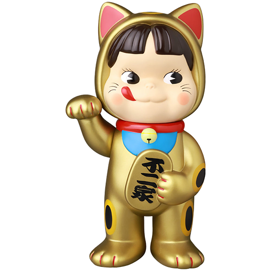 不二家ソフビコレクション 招き猫ペコちゃん（金塗装）